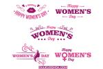 Share vector chữ Happy Women's Day đẹp hiện đại