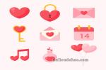 Download miễn phí vector icon trang trí valentine đẹp