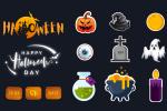 Tài nguyên icon và chữ trang trí Halloween