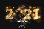 Vector background nền chúc mừng năm mới 2021 với bộ số vàng