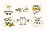 Vector bộ chữ năm mới 2021- Vector chữ Happy New Year 2021