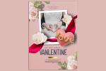 Share file PSD background chúc mừng ngày Valentine 14/2