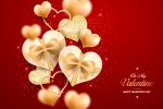 Vector Valentine hộp quà trái tim tình yêu màu vàng lãng mạn