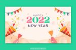 Free vector background  chúc mừng năm mới 2022 với ruy băng