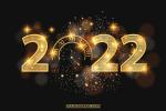 Download vector năm mới 2022 với bộ số vàng miễn phí