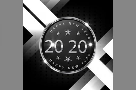 Download Vector Chúc Mừng Năm Mới 2020 Silver Cực Đẹp