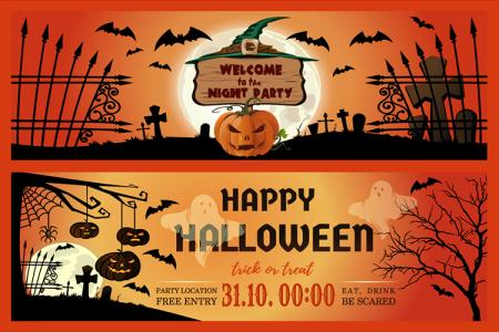 Vector thiệp mời Halloween - Halloween Party