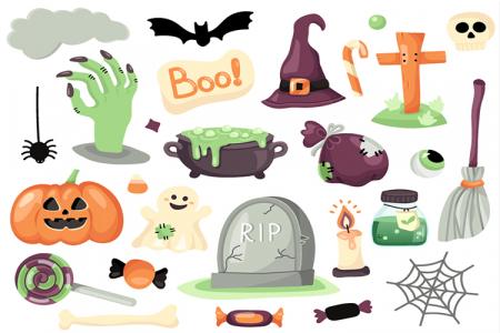 Vector trang trí Halloween - Tải Vector AI mẫu icons Halloween
