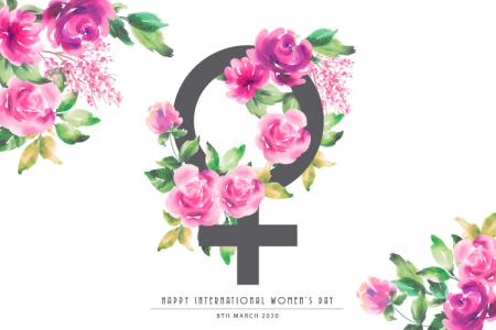 Tải miễn phí vector banner ngày Quốc tế Phụ nữ 8/3 nền hoa