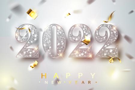 Vector background nền chúc mừng năm mới 2022 với bộ số kim cương