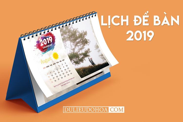 PSD lịch để bàn 2019 - Chia sẻ file PSD thiết kế lịch 2019