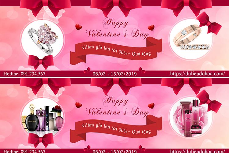 Miễn phí PSD banner quảng cáo lễ tình yêu - Background giảm giá Valentine