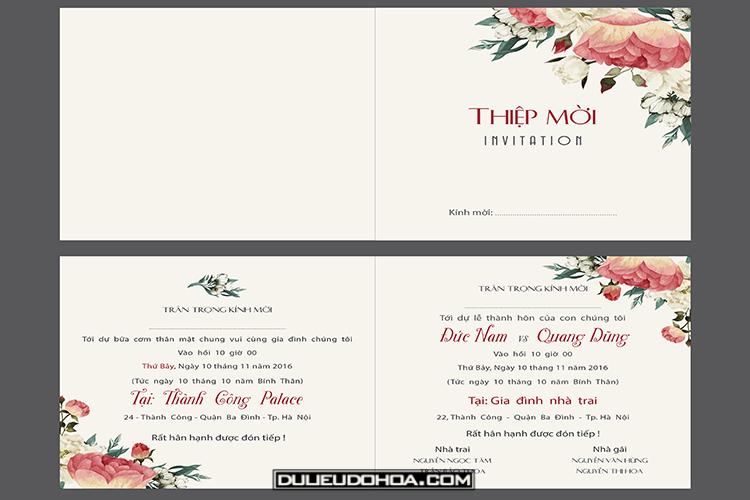 Mẫu thiệp cưới Floral đẹp trang nhã file PSD  Diễn đàn chia sẻ file thiết  kế đồ họa miễn phí