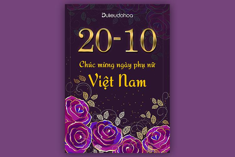 Tải PSD poster, background ngày Phụ nữ Việt Nam 20-10