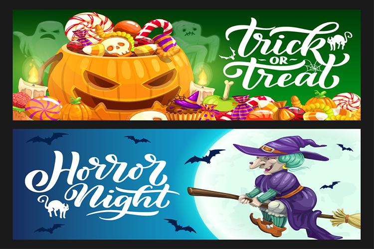 Mẫu vector background banner Halloween đẹp miễn phí
