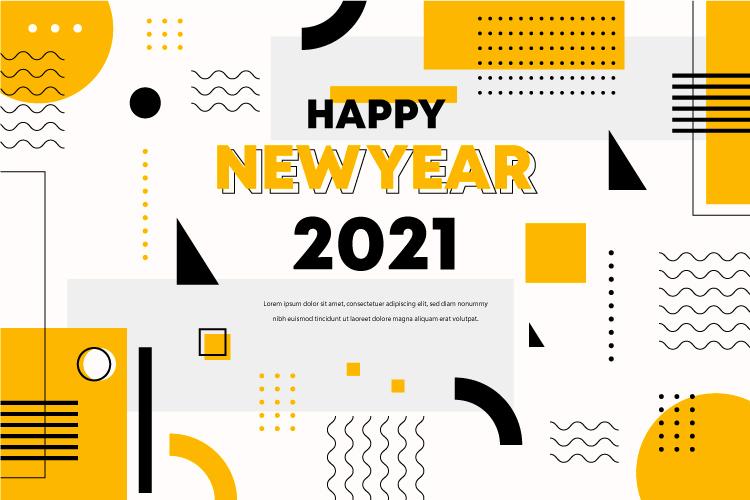 Tải vector banner background năm mới 2021 ấn tượng