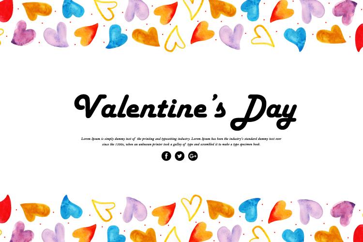 Free vector Valentine trang trí thiệp tình yêu với trái tim màu sắc