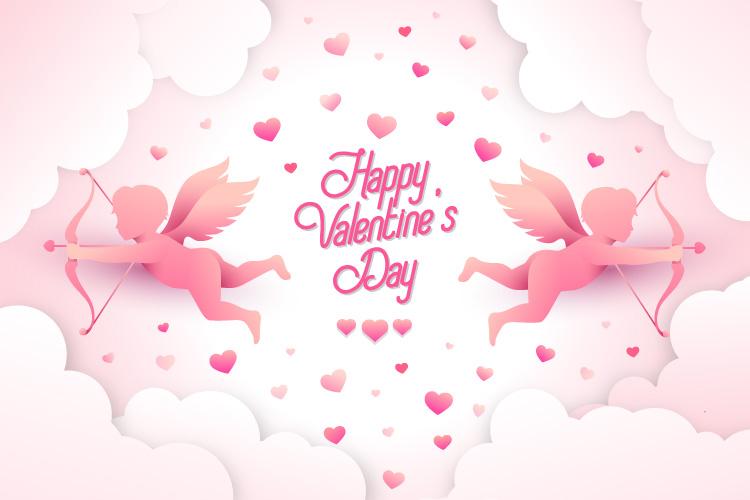 Tải vector background Thiên Thần Cupid Valentine