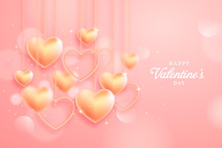 Tải miễn phí vector background Valentine trái tim vàng lấp lánh