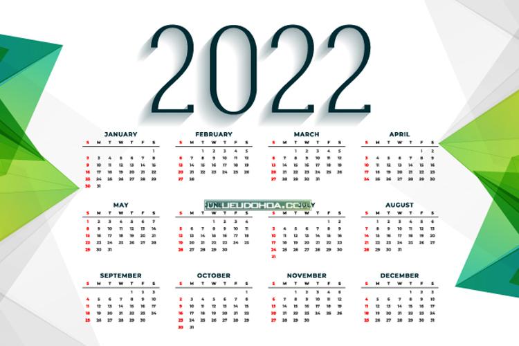 Tải vector bộ số lịch năm mới 2022 treo tường đẹp đơn giản