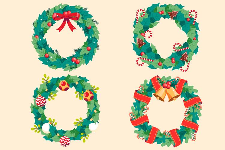 Tải, download vector vòng nguyệt quế giáng sinh miễn phí
