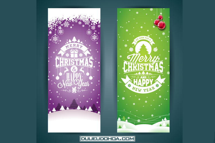Vector thiệp mừng giáng sinh, Noel, Merry Christmas đẹp