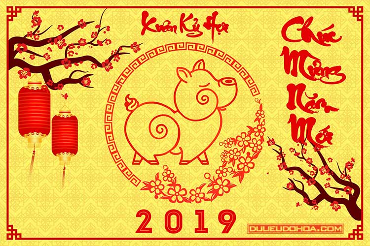 Chia sẻ PSD tết, năm mới 2019 - Psd chào xuân Kỷ Hợi tải free
