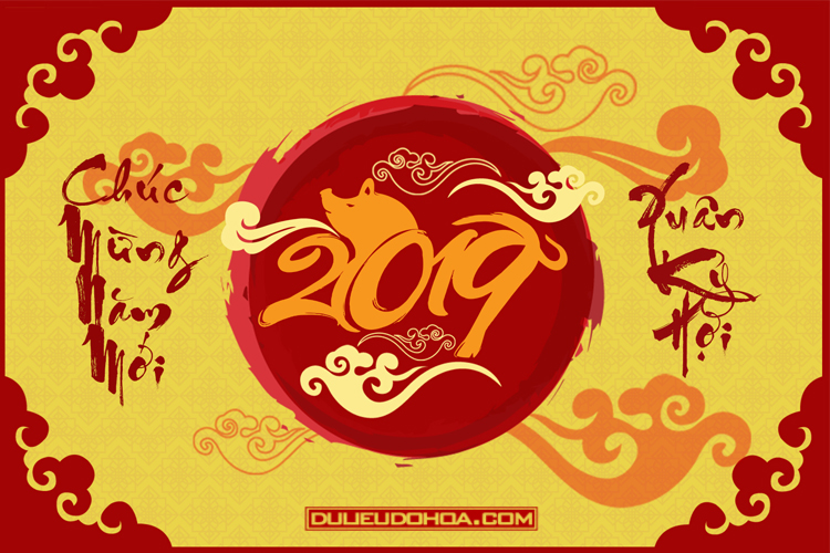 Download PSD Chúc Mừng Năm Mới 2019 đẹp